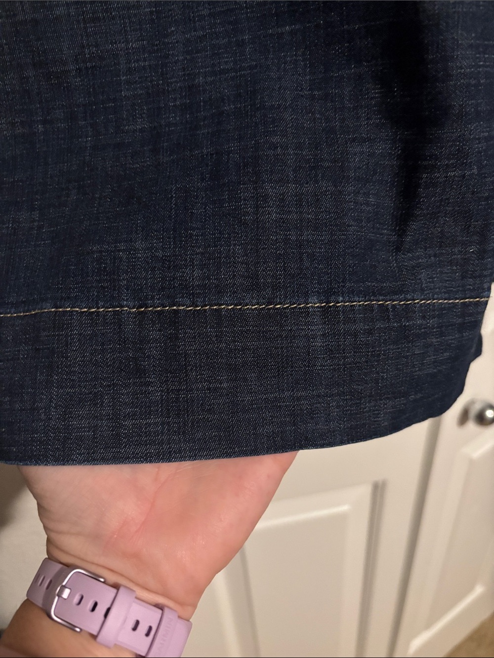 Chico's Dark Indigo Wide-Leg Denim Culottes - Picture 3 of 9